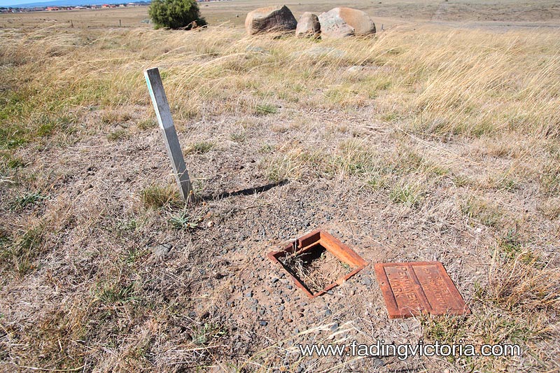 One of several survey markers on the site. When I asked Land Victoria about this they could find no record of them.